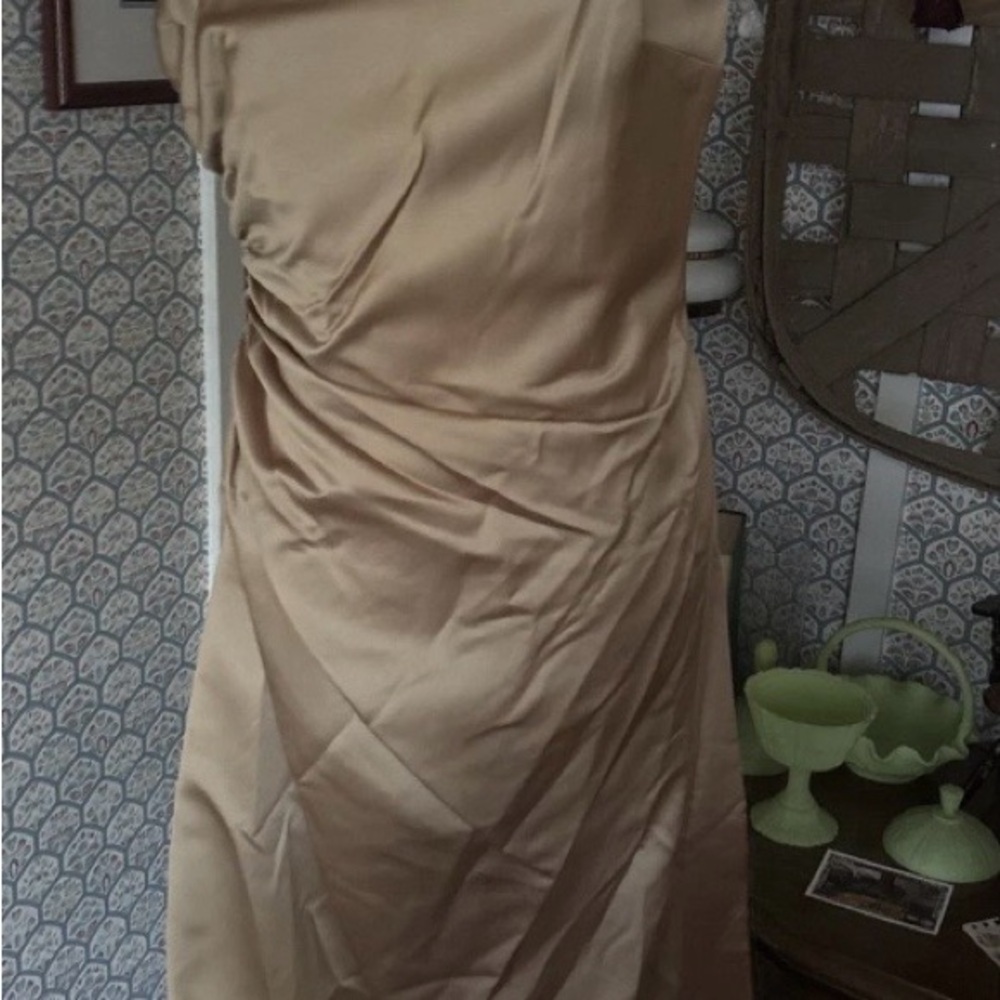 NWT Alfred Angelo Gold Strapless Dress Sz 12